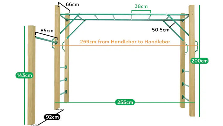 Amazon Monkey Bar Set (Available in 2.5m & 3.0m) - Lifespan Kids