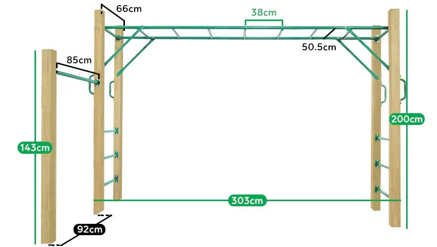 Amazon Monkey Bar Set (Available in 2.5m & 3.0m) - Lifespan Kids