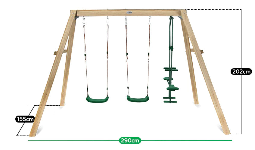 Forde 3-Station Timber Swing Set - Lifespan Kids