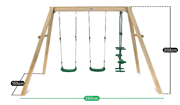 Forde 3-Station Timber Swing Set - Lifespan Kids