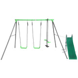 Hurley 2 Metal Swing Set with Slippery Slide - Lifespan Kids