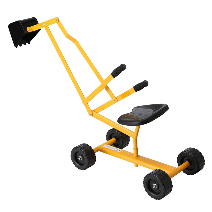 Keezi Kids Ride Toy Digger (Multi-Action - Rotating & Lifting) - Sandpit Toy - Yellow
