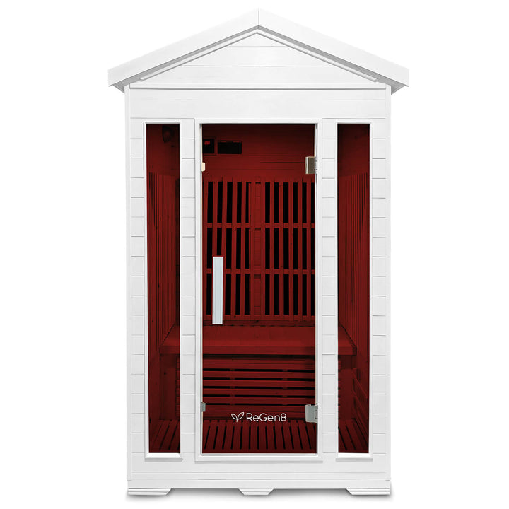 2 Person Outdoor Infrared Sauna - ReGen8 Duo Outdoor (2200w) White