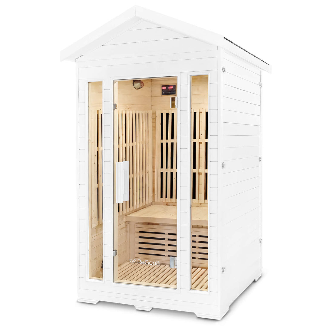 2 Person Outdoor Infrared Sauna - ReGen8 Duo Outdoor (2200w) White