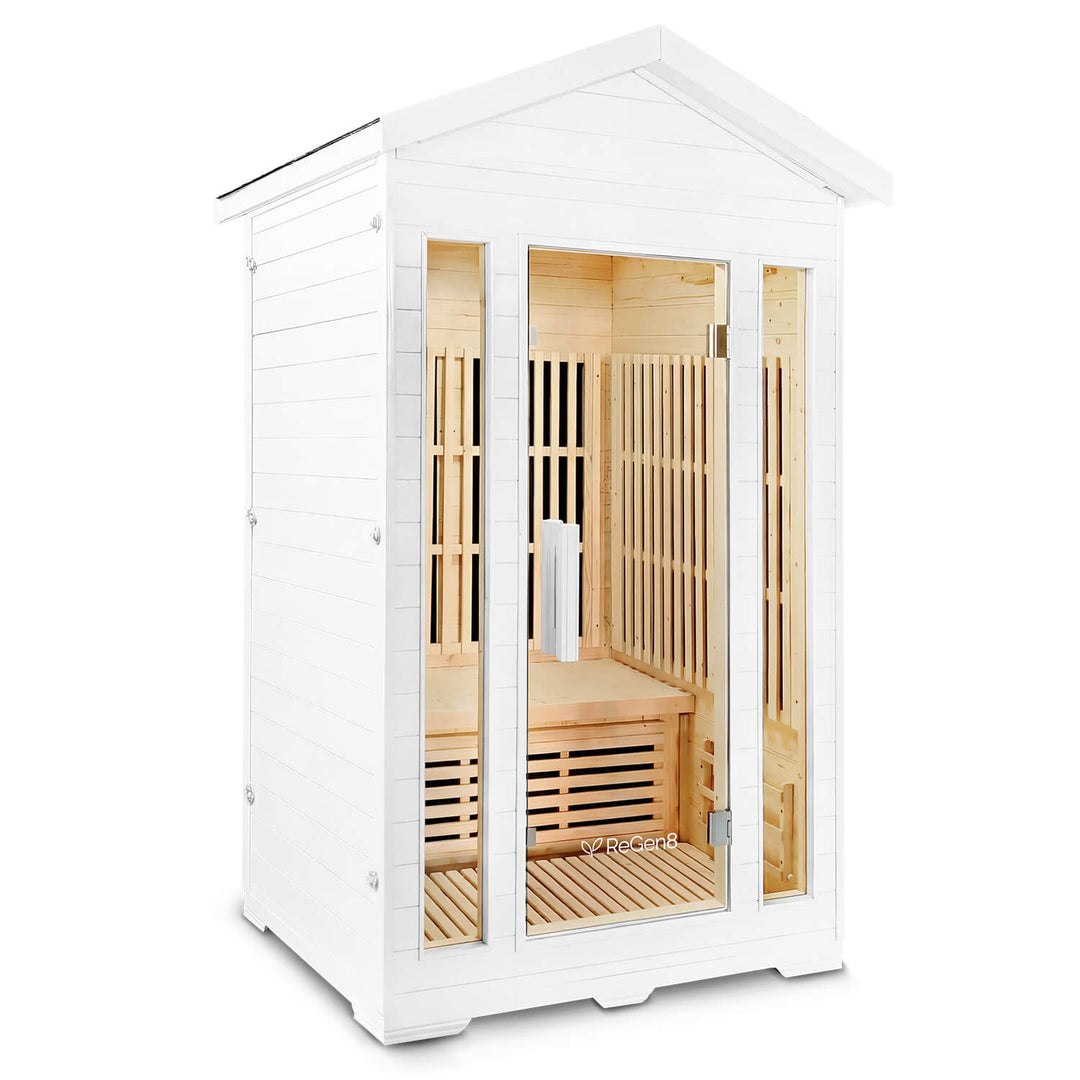 2 Person Outdoor Infrared Sauna - ReGen8 Duo Outdoor (2200w) White