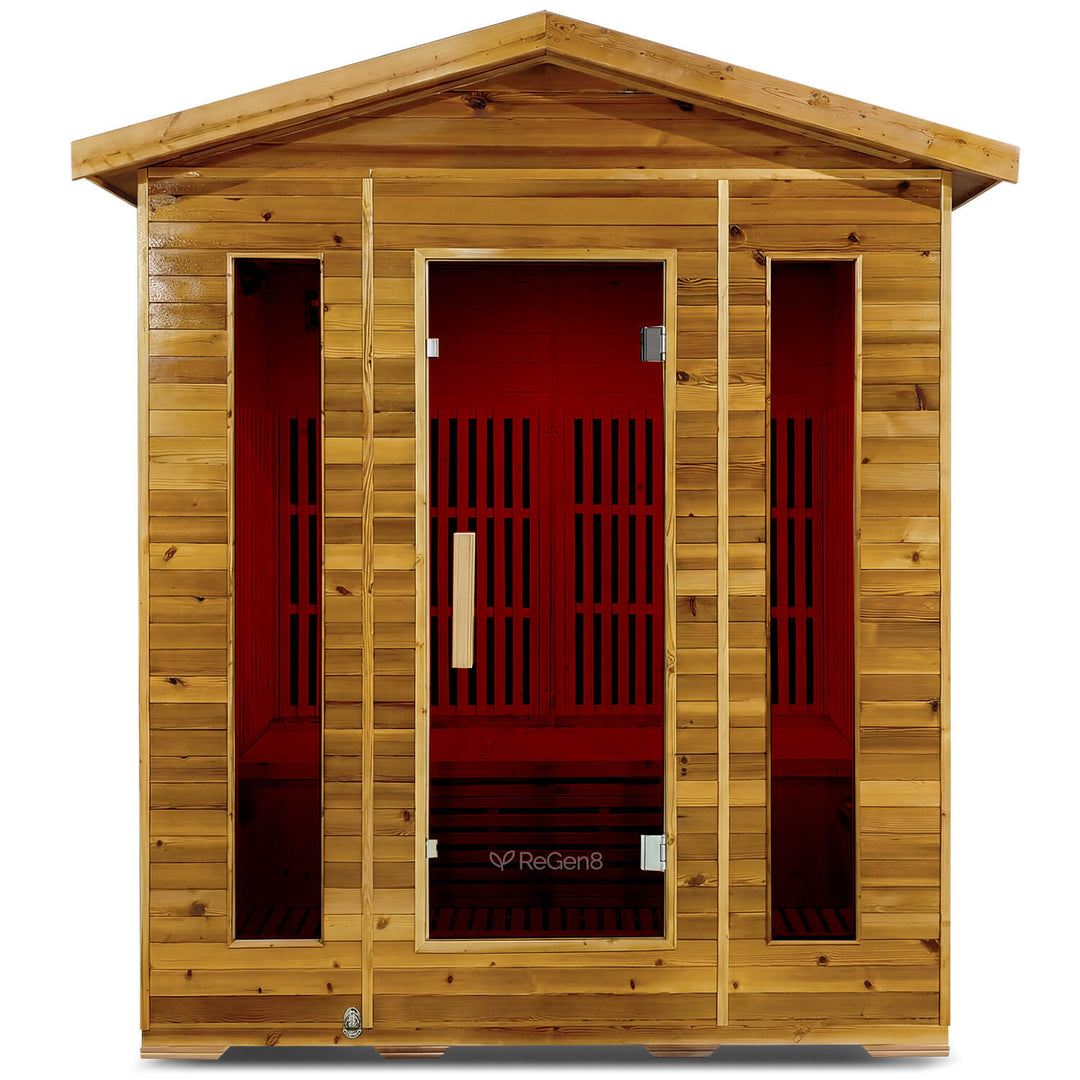 4 Person Outdoor Infrared Sauna - ReGen8 Quadro Outdoor (2920w)