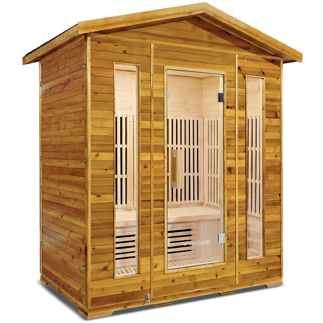 4 Person Outdoor Infrared Sauna - ReGen8 Quadro Outdoor (2920w)