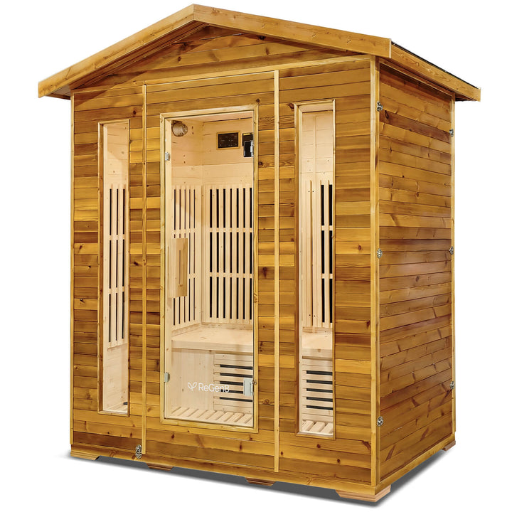 4 Person Outdoor Infrared Sauna - ReGen8 Quadro Outdoor (2920w)