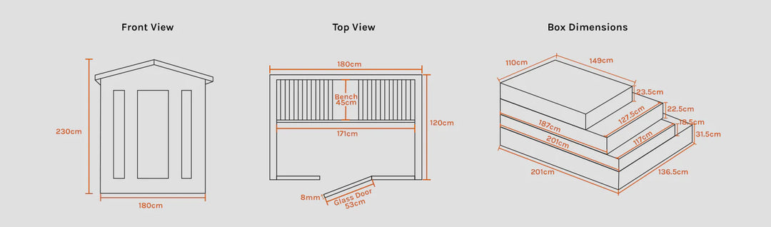 4 Person Outdoor Infrared Sauna - ReGen8 Quadro Outdoor (2920w)