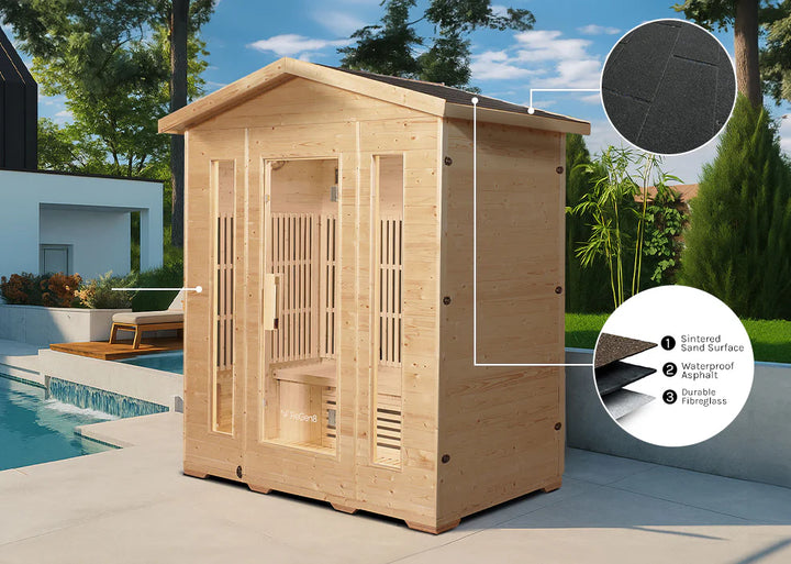 4 Person Outdoor Infrared Sauna - ReGen8 Quadro Outdoor (2920w)