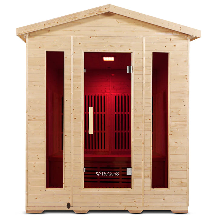 4 Person Outdoor Infrared Sauna - ReGen8 Quadro Outdoor (2920w)