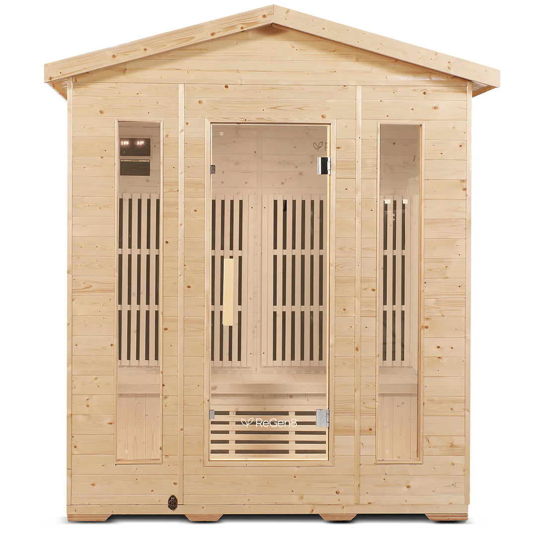 4 Person Outdoor Infrared Sauna - ReGen8 Quadro Outdoor (2920w)
