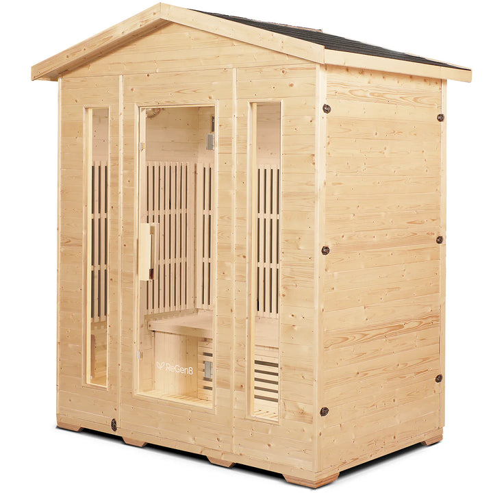 4 Person Outdoor Infrared Sauna - ReGen8 Quadro Outdoor (2920w)