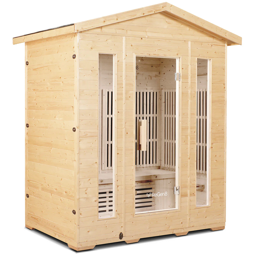 4 Person Outdoor Infrared Sauna - ReGen8 Quadro Outdoor (2920w)