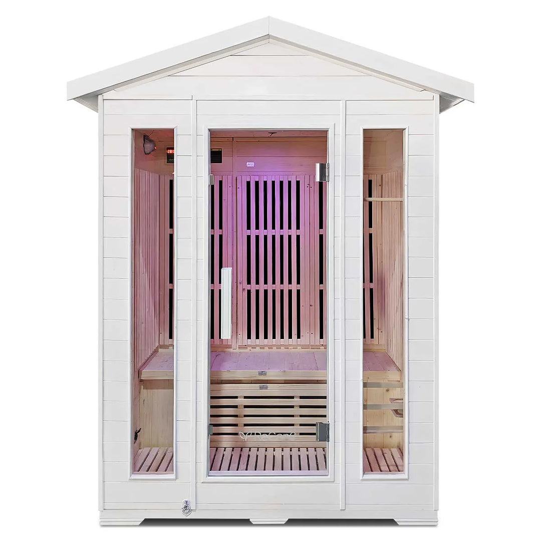 3 Person Outdoor Infrared Sauna (2660W) in White by ReGen8