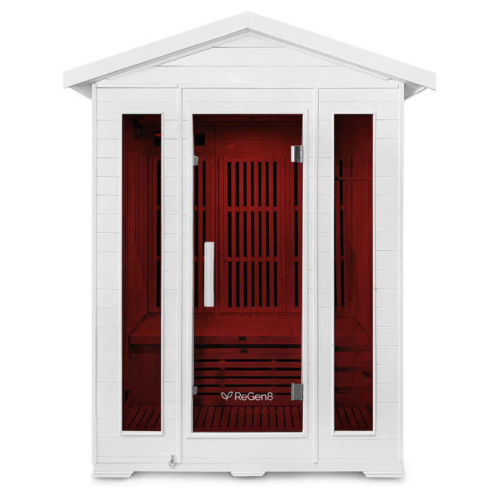 3 Person Outdoor Infrared Sauna (2660W) in White by ReGen8