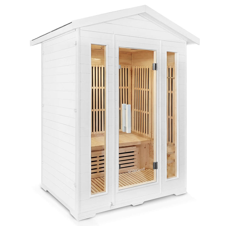 3 Person Outdoor Infrared Sauna (2660W) in White by ReGen8