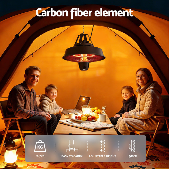 Devanti 2000W Electric Patio Heater Ceiling Mounted Hanging Heaters Remote