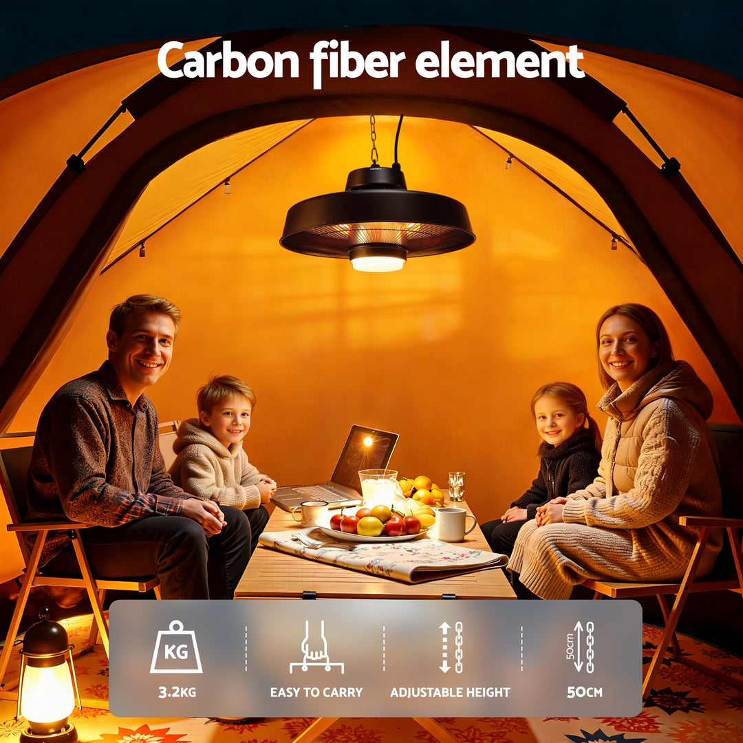 Devanti 2000W Outdoor Electric Patio Heater Ceiling Mount with LED Light Remote