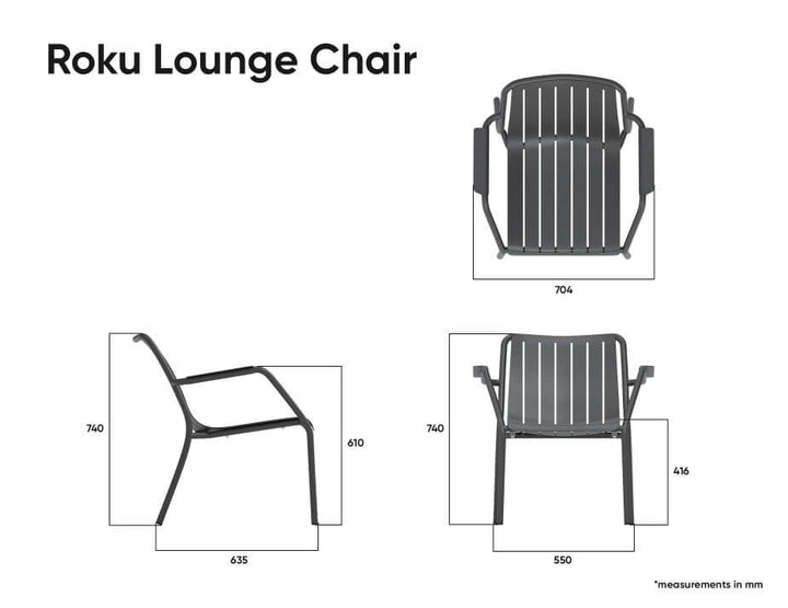 Roku Outdoor Lounge Chair (Avail in Eucalyptus Green, White & Charcoal)