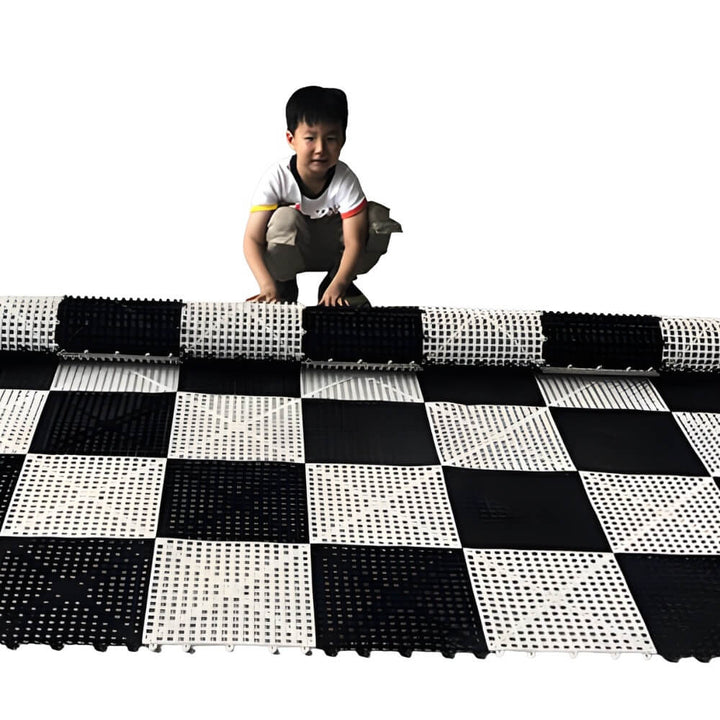 Giant Size Plastic Outdoor Chess Game Set w/Rubber 2.4m Mat w/Edges
