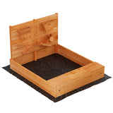 Wooden Sandpit with Cover & Water Play Area - 120cm