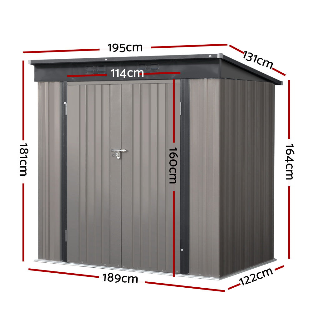 Giantz 1.95m x1.31m Garden Shed - Double Door