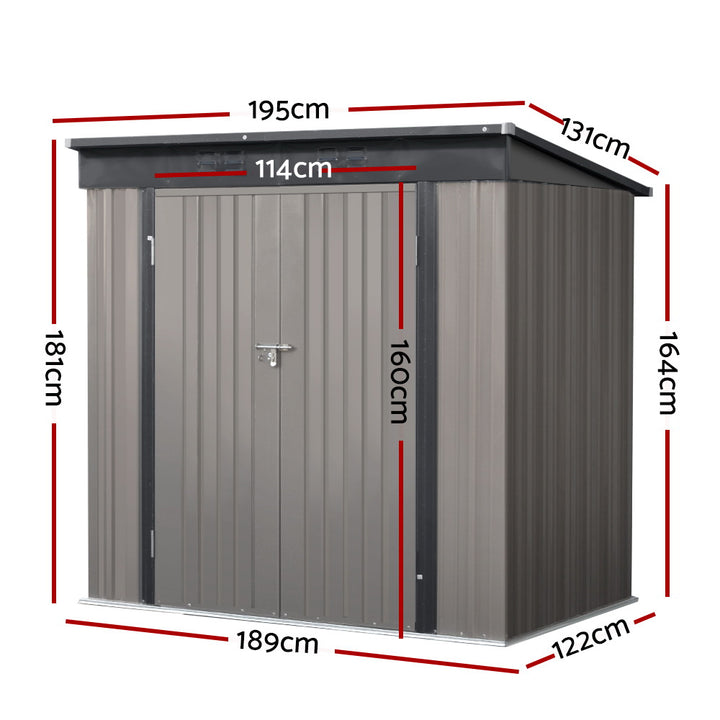 Giantz 1.95m x1.31m Garden Shed - Double Door