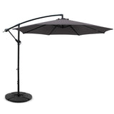 Instahut 3m Outdoor Cantilever Umbrella w/Base - Charcoal