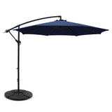 Instahut 3m Outdoor Cantilever Umbrella w/Base - Navy