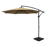 Instahut 3m Outdoor Cantilever Umbrella w/Base - Beige