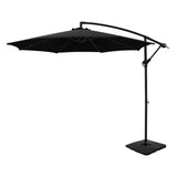 Instahut 3m Outdoor Cantilever Umbrella w/Base - Black