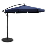 Instahut 3m Outdoor Cantilever Umbrella w/Base - Navy