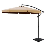 Instahut 3m Cantilever Outdoor Umbrella w/Base - Beige