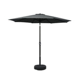Instahut 2.7m Outdoor Umbrella with Base - Tilt - Black