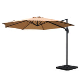 Instahut 3m Outdoor Cantilever Umbrella w/Base - Roma 360 Degree Tilt - Beige
