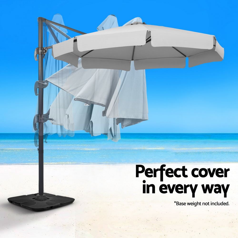 cantilever patio umbrella roma Instahut Roma 3m Outdoor Cantilever Umbrella