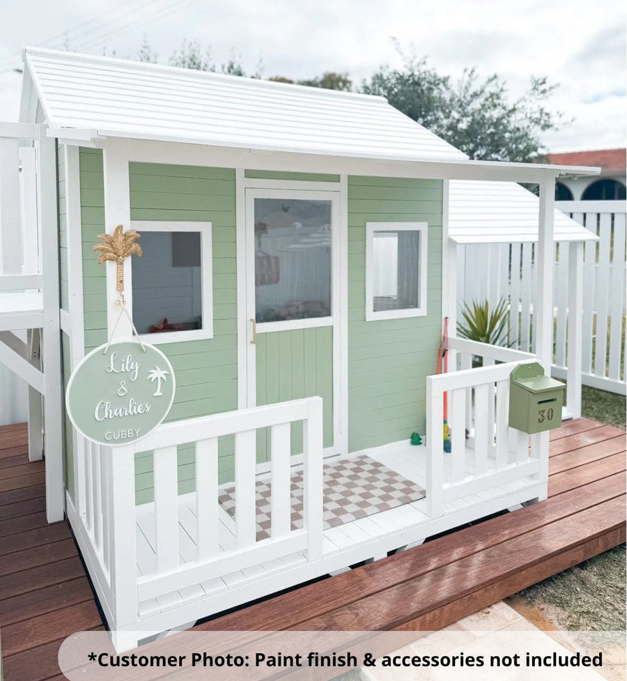 Kidzshack Delightful Shack Cubby House with Slide (with Mud Kitchen ...