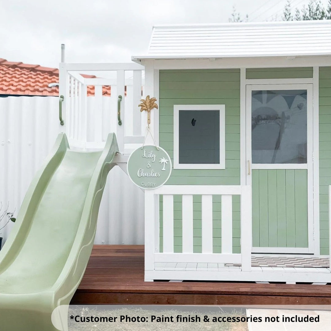 Kidzshack Delightful Shack Cubby House with Slide (with Mud Kitchen option)