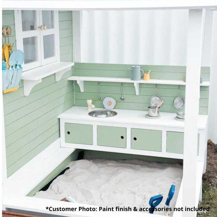 Kidzshack Delightful Shack Cubby House with Slide (with Mud Kitchen option)