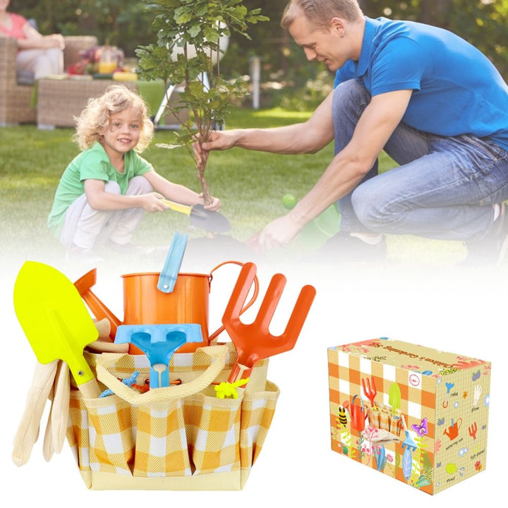 Garden Play Tools Beach Toy with Carrying Bag Children's Garden Tool Set Gift for Kids