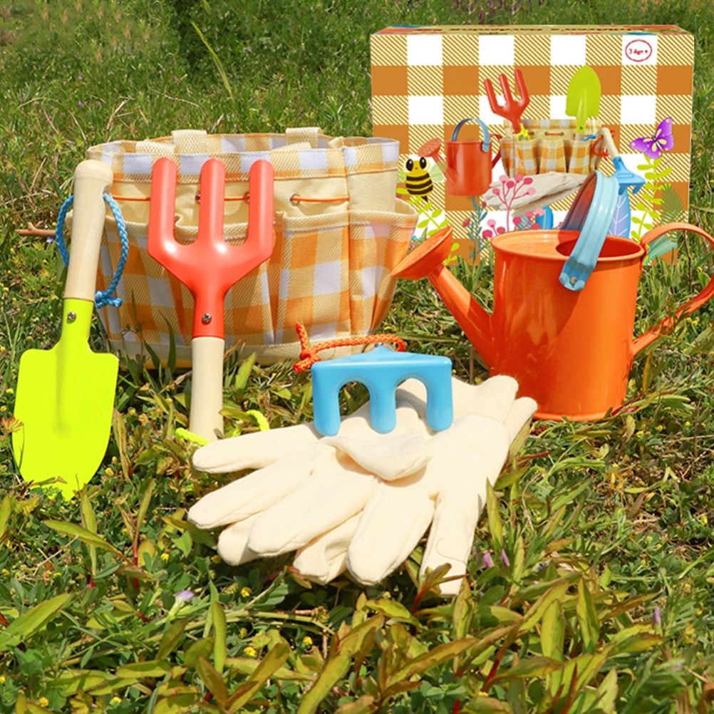 Garden Play Tools Beach Toy with Carrying Bag Children's Garden Tool Set Gift for Kids