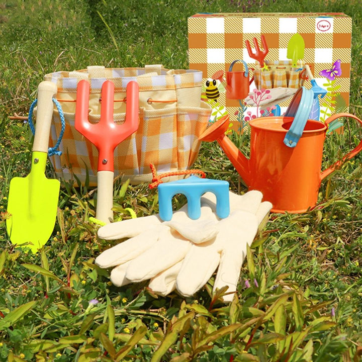 Garden Play Tools Beach Toy with Carrying Bag Children's Garden Tool Set Gift for Kids
