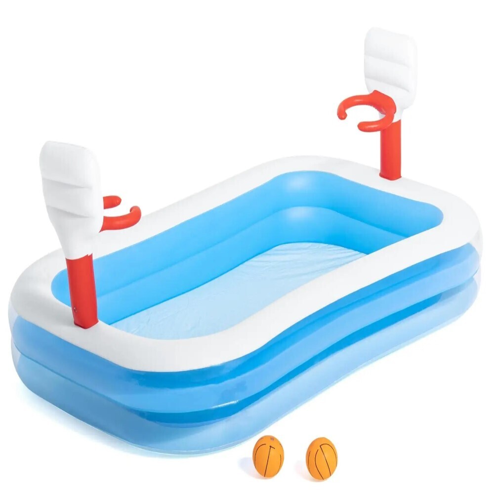 Inflatable Play Pool with Basketball Hoop - 40in x 2.51m x 1.68m – The ...