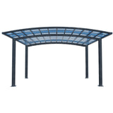 SHADE SHIELD Arched Double Carport 6.0m x 5.5m x 3.4m - Aluminium / Steel Frame & Polycarbonate Roof