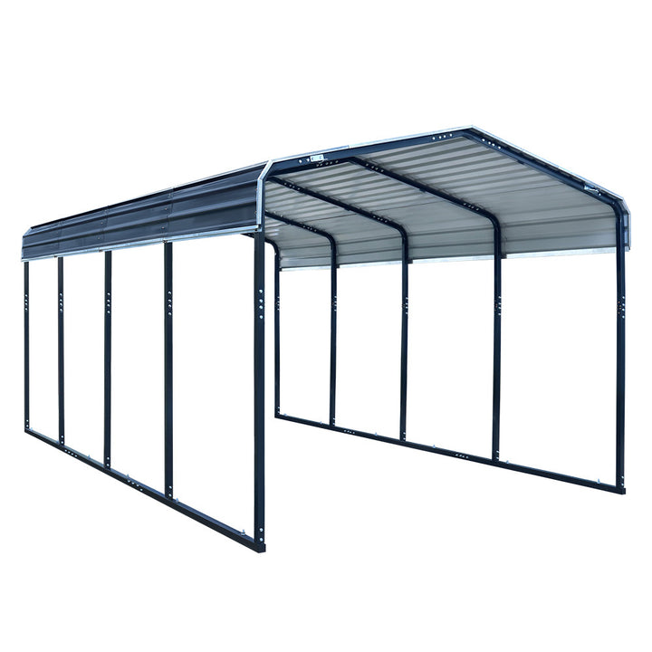 SHADE SHIELD Single Carport Shed 3.3 x 6 x 2.9m, Galvanised Steel Frame, Powder Coated Gable Roof