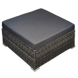 London Rattan Outdoor Ottoman - Wicker / Grey