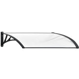 Shade Shield 1m x 1m Aluminium Exterior Awning - Black Frame with Clear Polycarbonate Canopy Cover