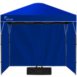Red Track 3m x 3m Ultra Compact Folding Gazebo with Walls & Carry Bag - Navy Blue