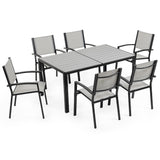 FORTIA 7pc Outdoor Dining Furniture Set - Stylish Table & Chair Set